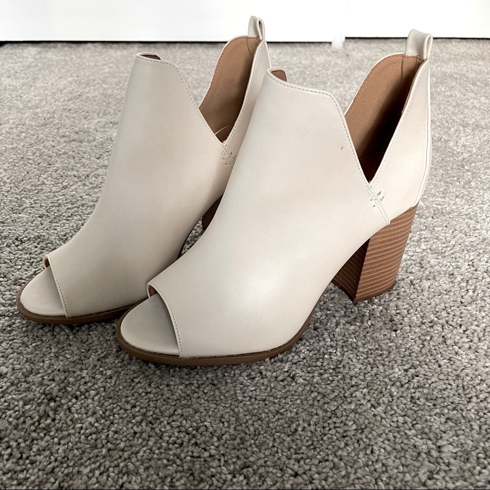 Open toe booties